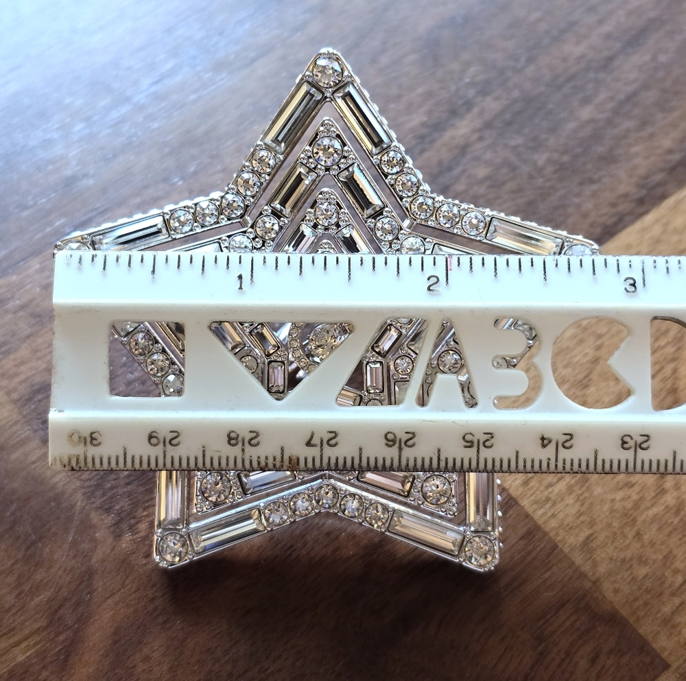 SWAROVSKI Crystal Large ✨Stella✨ Star Cocktail Ring NIB Sz 50 (US 5) Rhodium - Picture 9 of 17
